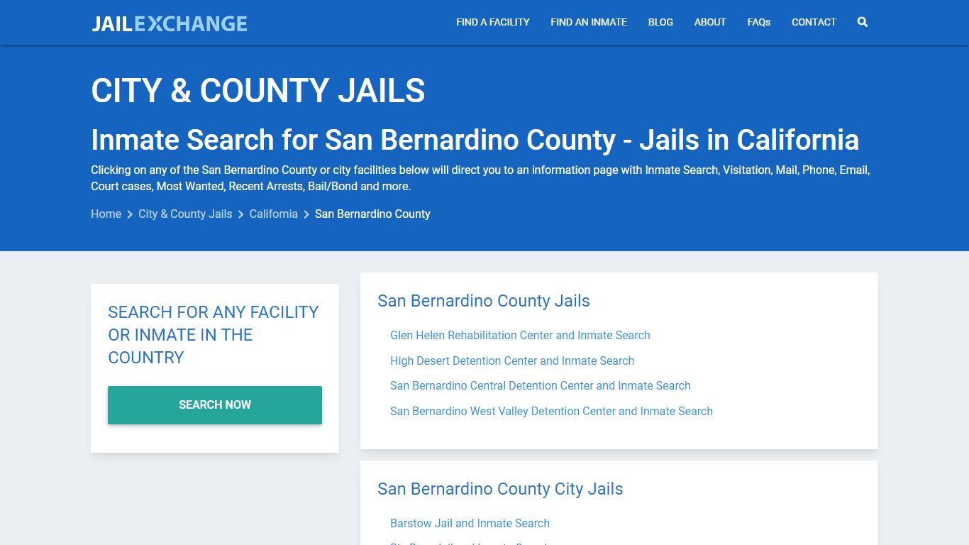 Inmate Search for San Bernardino County - Jails in California